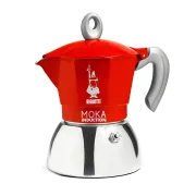 Bialetti New Moka Induction kawiarka stalowa na indukcję 2 tz / 100 ml czerwona