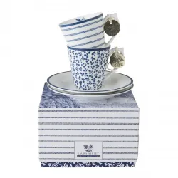 Laura Ashley zestaw filiżanek espresso Floris i Candy Stripe