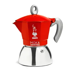 Bialetti New Moka Induction kawiarka stalowa na indukcję 4 tz / 150 ml czerwona