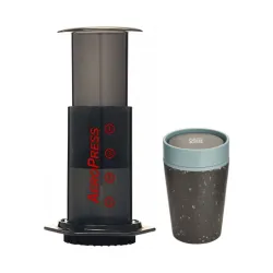 Zestaw Aeropress i kubek Circular CUP czarno-błękitny 227 ml