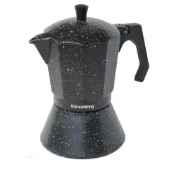 Klausberg Kawiarka aluminiowa na indukcję 9 tz / 450 ml czarny marmurek
