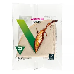 Hario filtry papierowe Misarashi 100 szt. brązowe do drippera V60 03