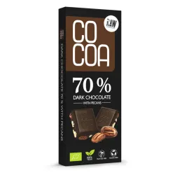 COCOA Czekolada ciemna 70% z orzechami pekan BIO waga 40 g