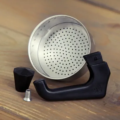Lejek i rączka do kawiarek aluminiowych Pezzetti pojemność 3 tz - miniatura 2