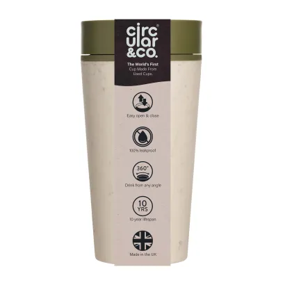 Kubek Circular Cup 340 ml kremowo - zielony - zdjęcie 2
