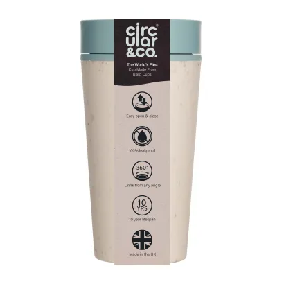 Kubek Circular Cup 340ml kremowo - błękitny - zdjęcie 2