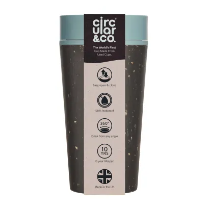 Kubek Circular Cup 340ml czarno - błękitny - zdjęcie 2
