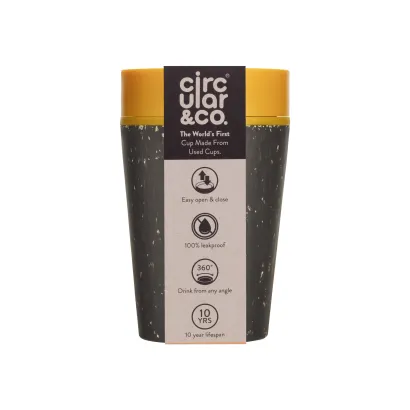 Kubek Circular Cup pojemność 227ml kolor czarno - żółty - zdjęcie 2