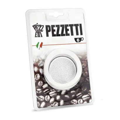 Uszczelki i sitko do kawiarek aluminiowych Pezzetti 6 tz - miniatura 1