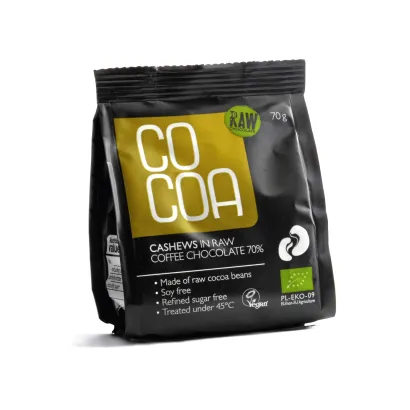COCOA Orzechy nerkowca w czekoladzie kawowej BIO waga 70 g - miniatura 2