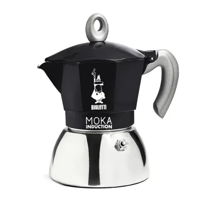 Bialetti New Moka Induction kawiarka stalowa na indukcję 2 tz / 100 ml czarna - miniatura 1