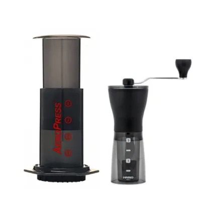 Zestaw Aeropress i młynek Hario Slim Plus - miniatura 1