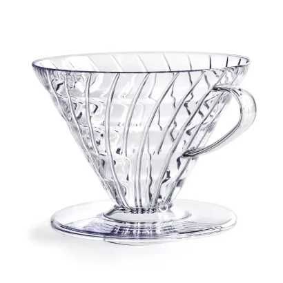 Hario dripper V60 plastikowy przezroczysty V02 - miniatura 1