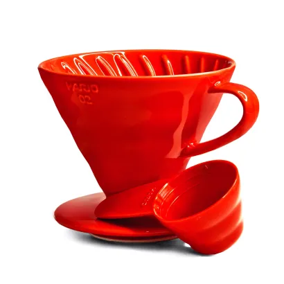 Hario dripper V60 ceramiczny kolor czerwony rozmiar V02 - zdjęcie 1