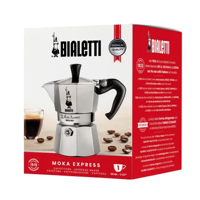 Bialetti Moka Express kawiarka aluminiowa na gaz 1 tz / 60 ml srebrny - zdjęcie 2