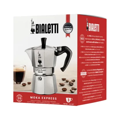 Bialetti Moka Express kawiarka aluminiowa na gaz pojemność 3 tz / 130 ml kolor srebrny - zdjęcie 2
