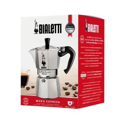 Bialetti Moka Express kawiarka aluminiowa na gaz 4 tz / 190 ml srebrny - zdjęcie 2