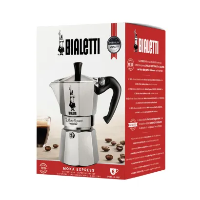 Bialetti Moka Express kawiarka aluminiowa na gaz 6 tz / 270 ml srebrny - zdjęcie 2