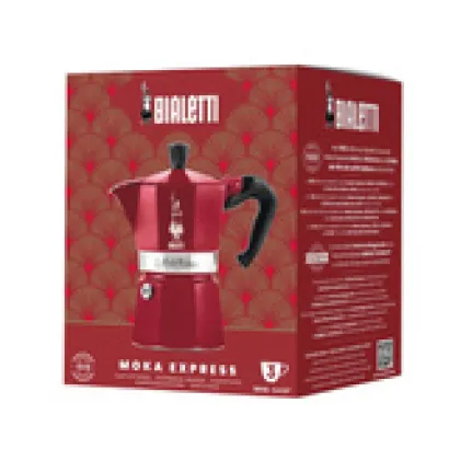 Bialetti Moka Express Deco Glamour kawiarka aluminiowa na gaz 3 tz / 150 ml czerwona - miniatura 2