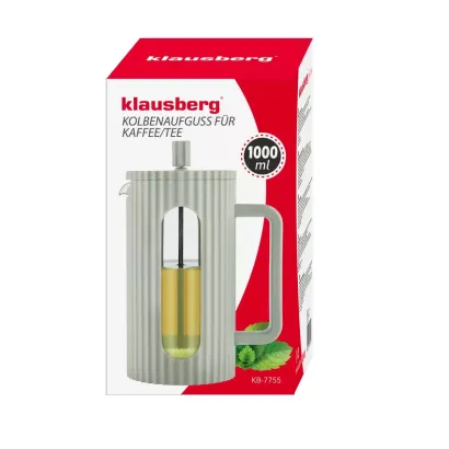 Klausberg French press zaparzacz do kawy i herbaty 1000 ml oliwkowy - miniatura 2