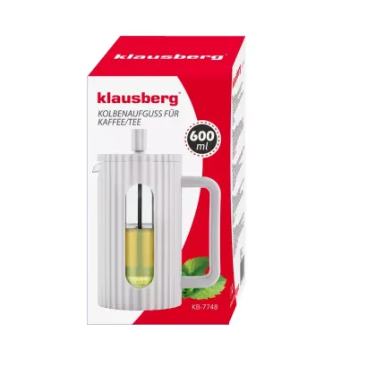 Klausberg French press zaparzacz do kawy i herbaty 600 ml kremowy - miniatura 2