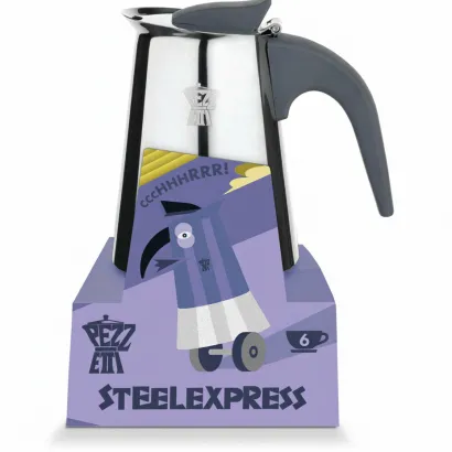 Pezzetti Steelexpress kawiarka stalowa na indukcję 6 tz / 300 ml srebrna - zdjęcie 4