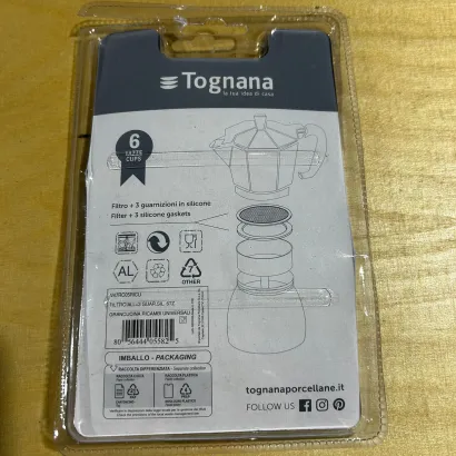 OUTLET Uszczelki i sitko do kawiarek aluminiowych Tognana 6 tz - miniatura 2