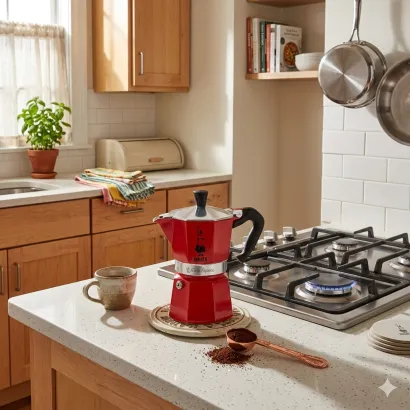 Bialetti Moka Express Color kawiarka aluminiowa na gaz 3 tz / 130 ml czerwona - miniatura 2