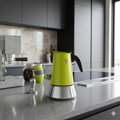 Pezzetti Steelexpress kawiarka stalowa na indukcję 6 tz / 300 ml zielona - miniatura 2