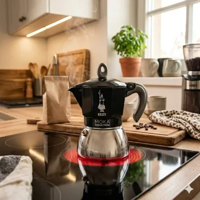 Bialetti New Moka Induction kawiarka stalowa na indukcję pojemność 2 tz / 100 ml kolor czarna - miniatura 2