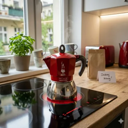 Bialetti New Moka Induction kawiarka stalowa na indukcję 2 tz / 100 ml czerwona - miniatura 2