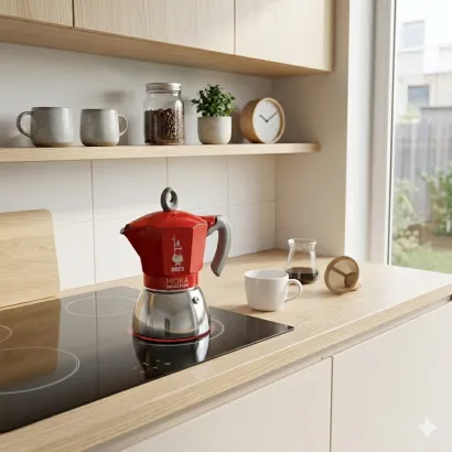Bialetti New Moka Induction kawiarka stalowa na indukcję 4 tz / 150 ml czerwona - miniatura 2