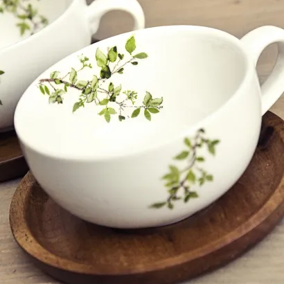 Natura zestaw 2 filiżanek z drewnianymi spodkami 100 ml - zdjęcie 2
