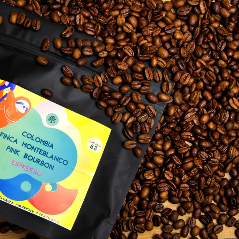 Colombia Finca Monteblanco Pink Bourbon Natural waga 200 zmielona do kawiarka/moka