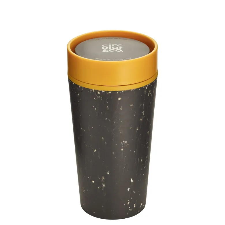 Kubek Circular Cup pojemność 340ml kolor czarno - żółty - zdjęcie 1