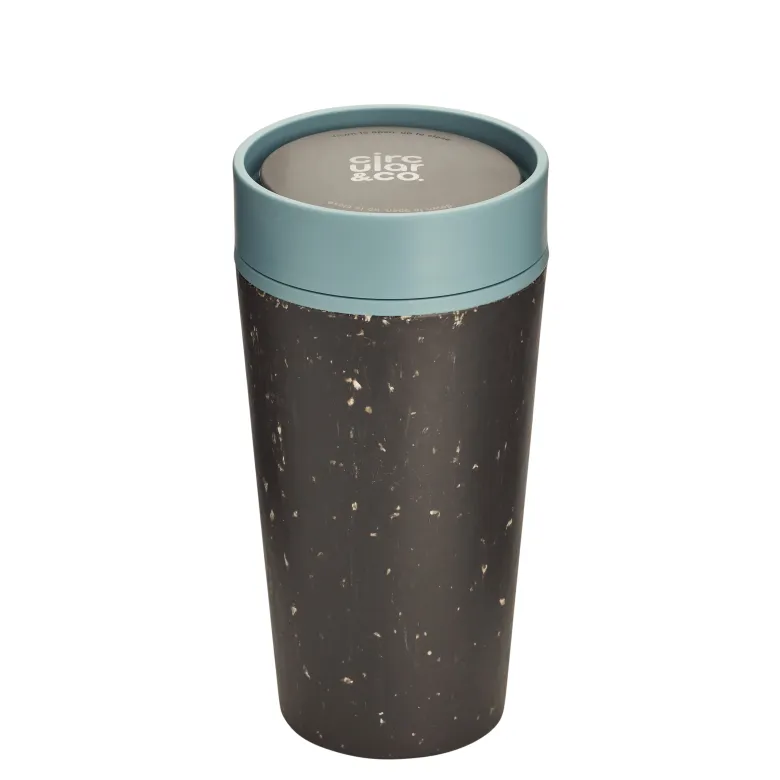 Kubek Circular Cup pojemność 340ml kolor czarno - błękitny - zdjęcie 1