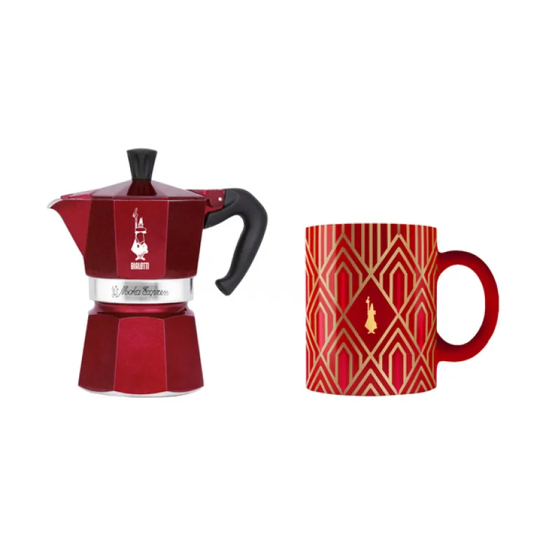 Zestaw Bialetti Deco Glamour - kawiarka 3tz i kubek 3 espresso