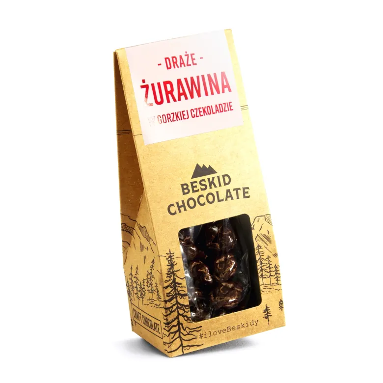 Beskid Chocolate Żurawina w gorzkiej czekoladzie waga 50 g