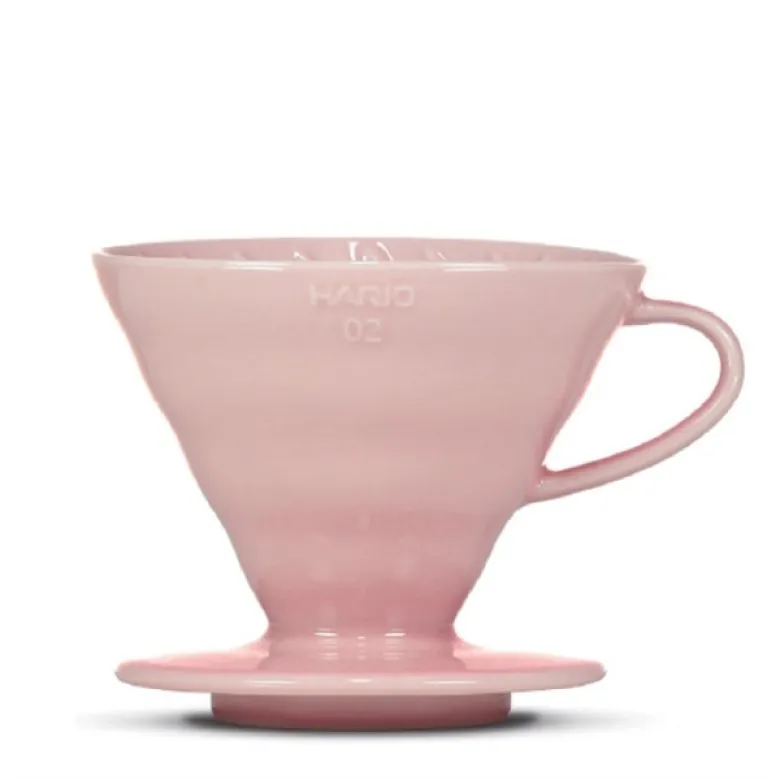 Hario dripper V60 ceramiczny różowy + 40 filtrów rozmiar V02 - zdjęcie 1