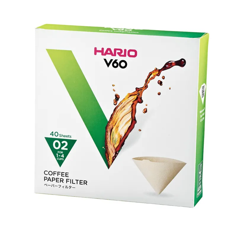 Hario filtry papierowe Misarashi 40 szt. brązowe do drippera V60 02