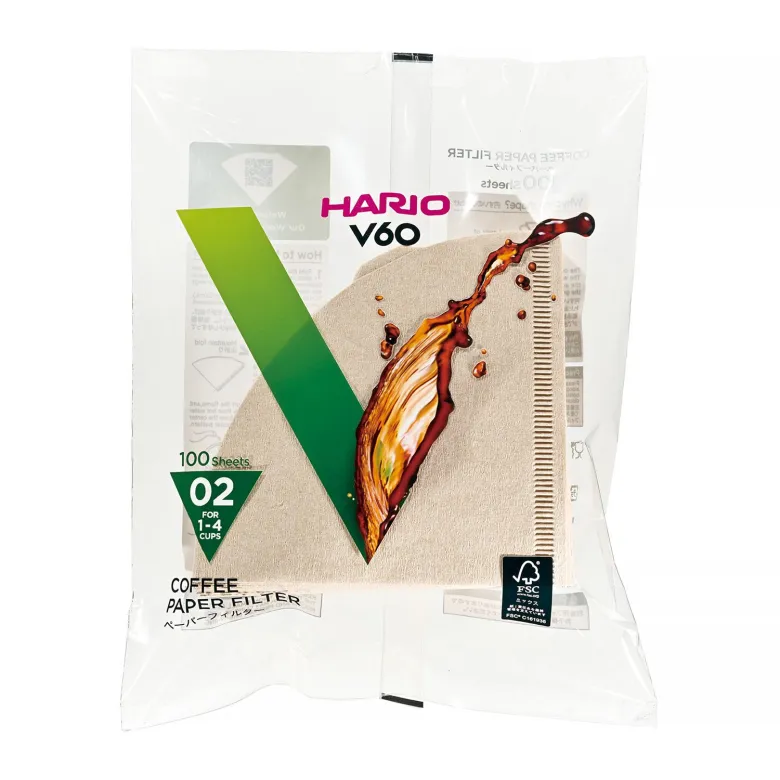 Hario filtry papierowe Misarashi 100 szt. brązowe do drippera V60 02