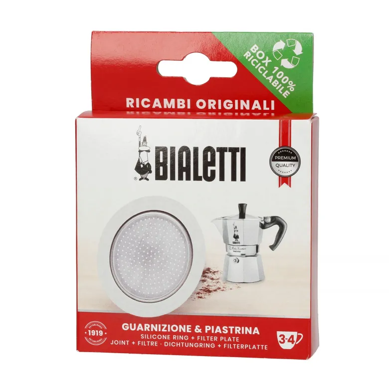Uszczelka i sitko do kawiarek aluminiowych Bialetti Moka 3/4 tz - zdjęcie 1