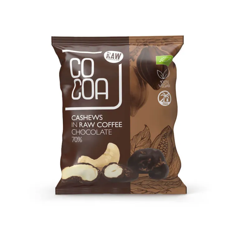 COCOA Orzechy nerkowca w czekoladzie kawowej BIO 70 g - zdjęcie 1