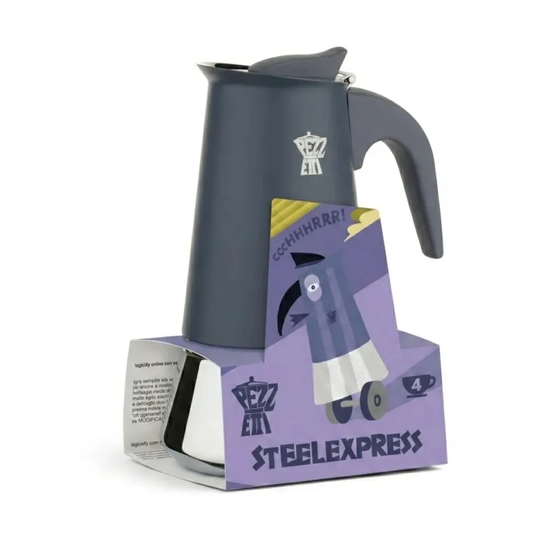 Pezzetti Steelexpress kawiarka stalowa na indukcję 4 tz / 200 ml szara - zdjęcie 1