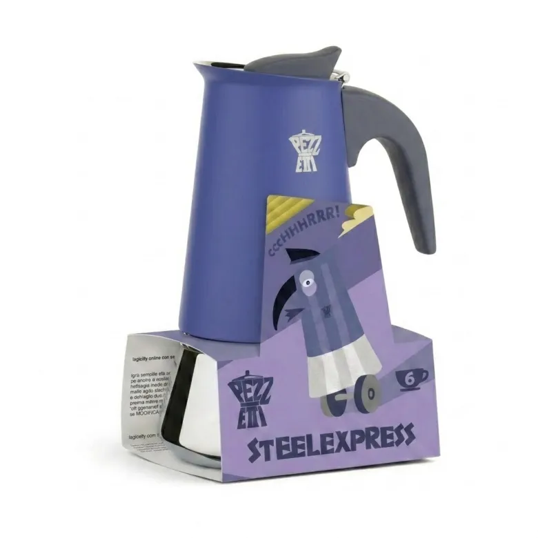 Pezzetti Steelexpress kawiarka stalowa na indukcję 6 tz / 300 ml ametystowa - zdjęcie 1