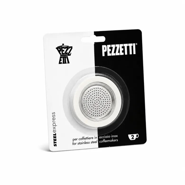 Uszczelki + sitko do kawiarek stal. Pezzetti pojemność 2 tz